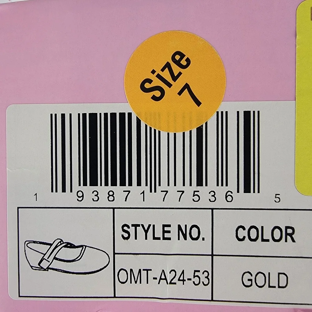 Olivia Miller Girl Gold Glitter Mary Jane Flats Double Strap Toddler Size 7
